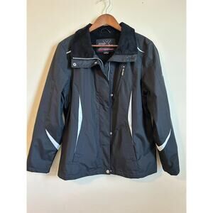 Zero Xposur Jacket Womens L Black White Fleece Lined Full Zipper Pockets